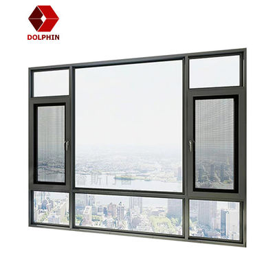 European Style Tilt Turn Aluminium Windows Anti Theft Waterproof For Bedroom