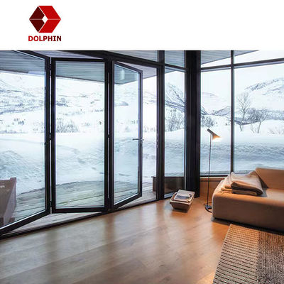 Sound / Heat Insulation Aluminium Folding Door Mechanism External Bifold Aluminium Doors