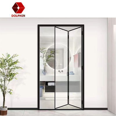 Accordion Double Glazed Aluminium Glass Folding Doors Thermal Insulation Customized