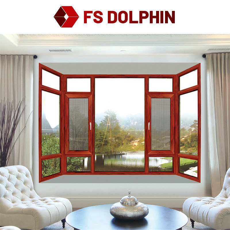 Insect Control Aluminium Casement Window Double Glazed Swing Open Style