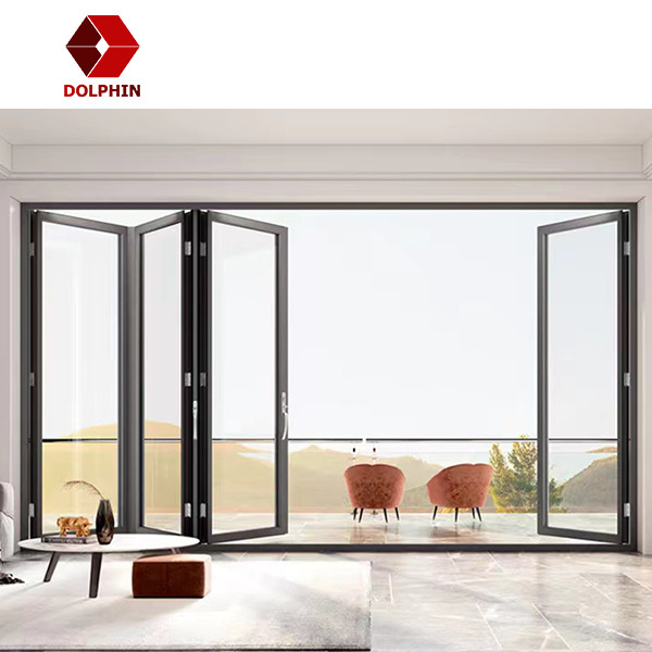 DOLPHIN Aluminium Folding Door Aluminum Windows Aluminum Double Glass Bifold Doors