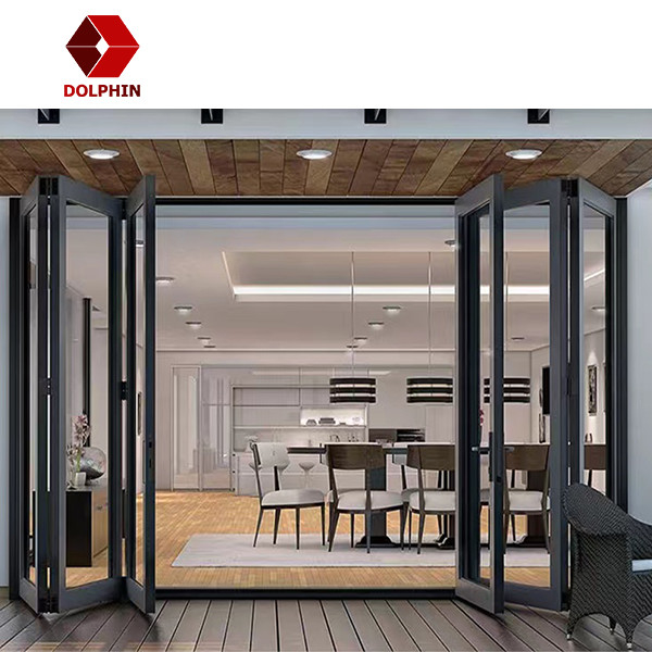 Bulk Order Exterior Bi Folding Door Aluminum Folding Glass Door